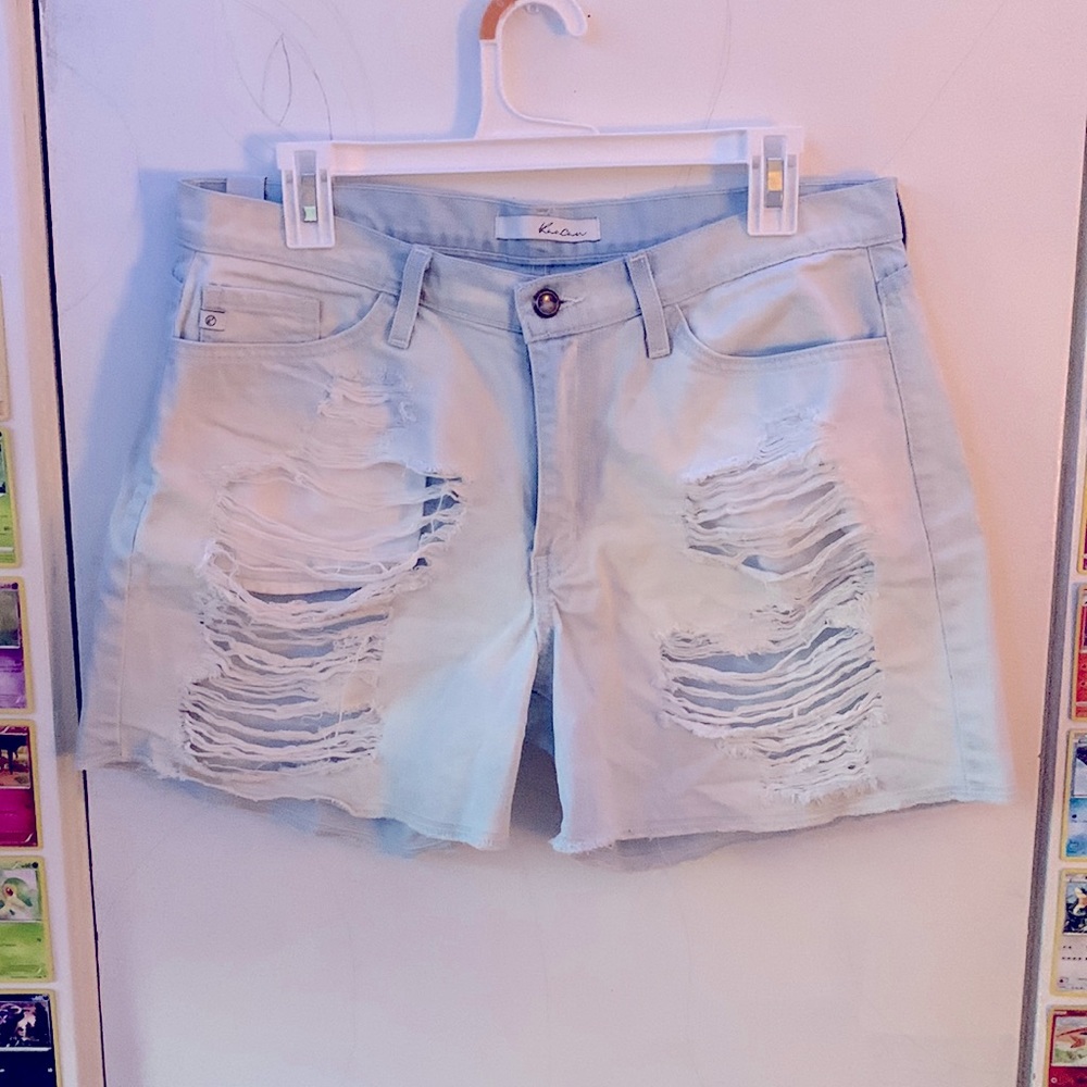 Vintage Ripped Jean Shorts (Size 29) Brand Kancan